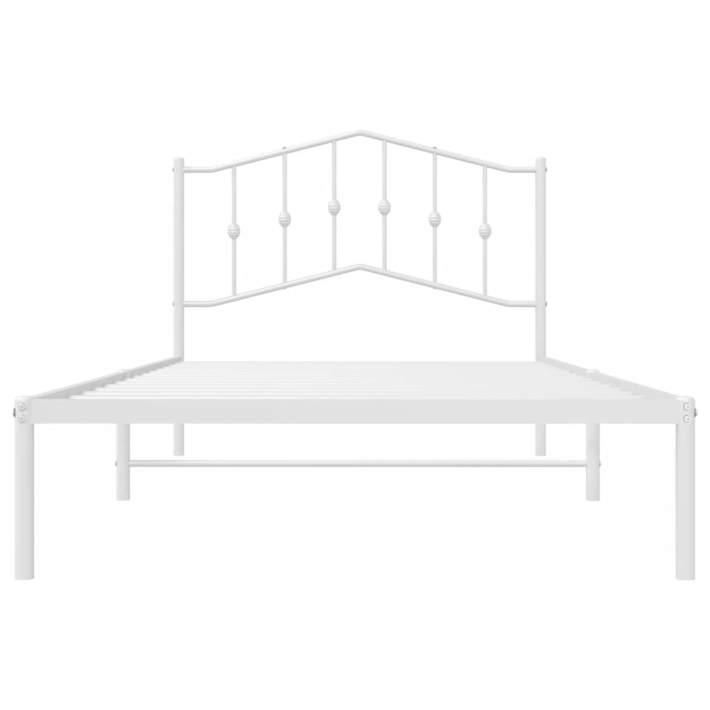 sengeramme med sengegavl 107x203 cm metal hvid