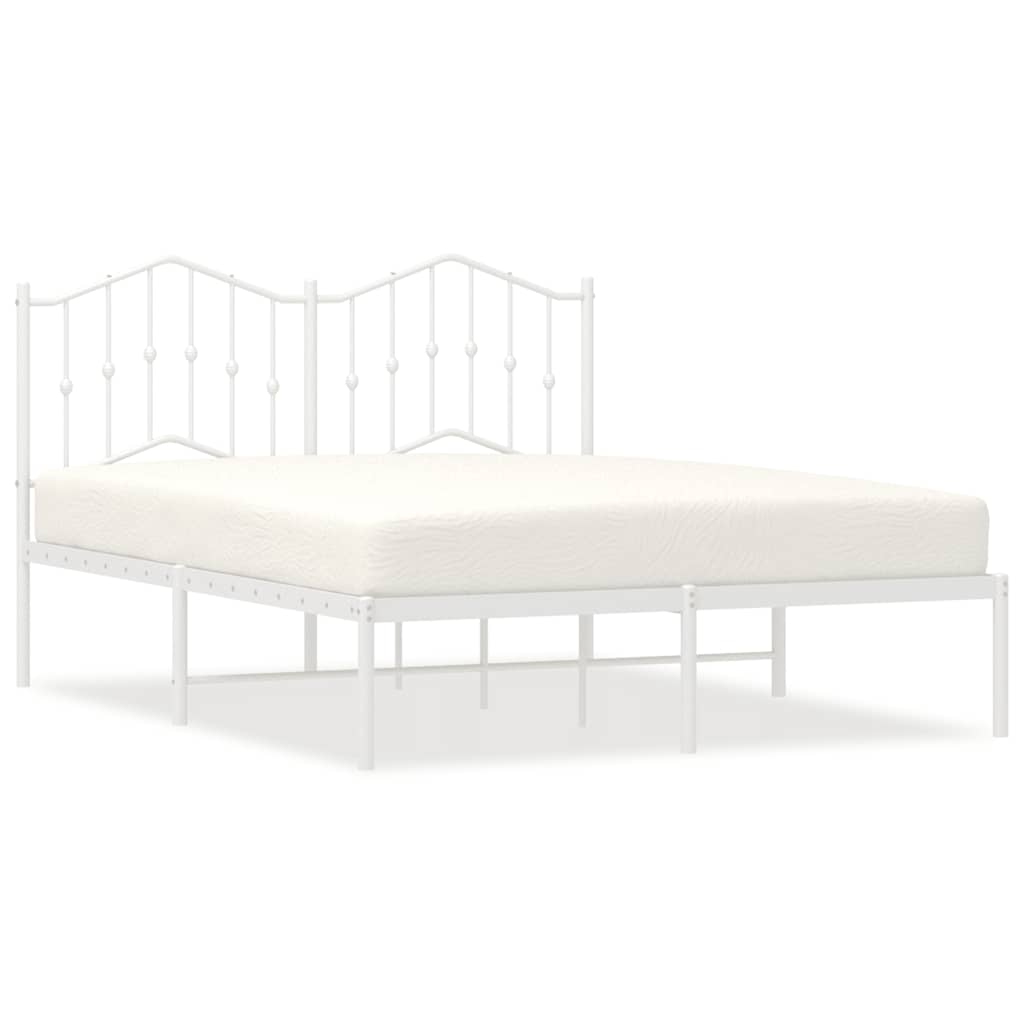 sengeramme med sengegavl 135x190 cm metal hvid