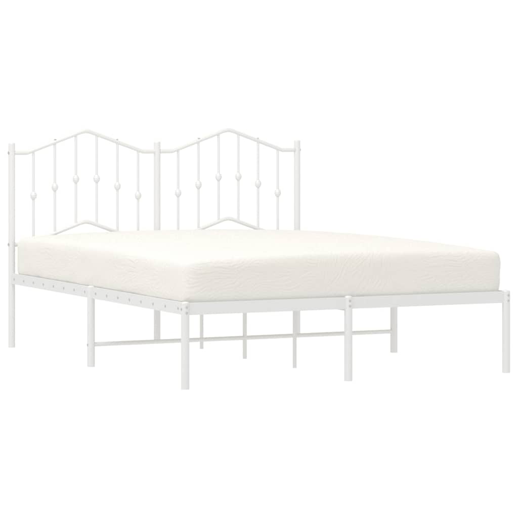 sengeramme med sengegavl 135x190 cm metal hvid