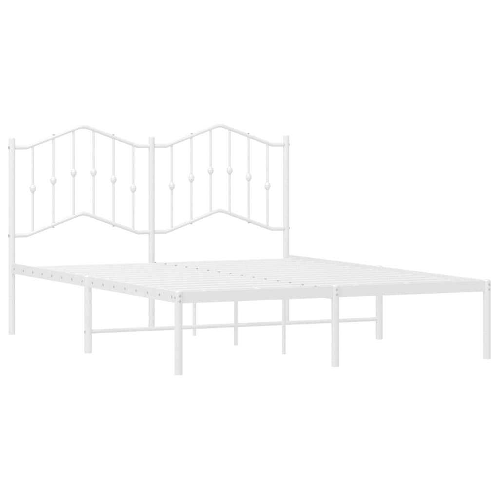 sengeramme med sengegavl 135x190 cm metal hvid