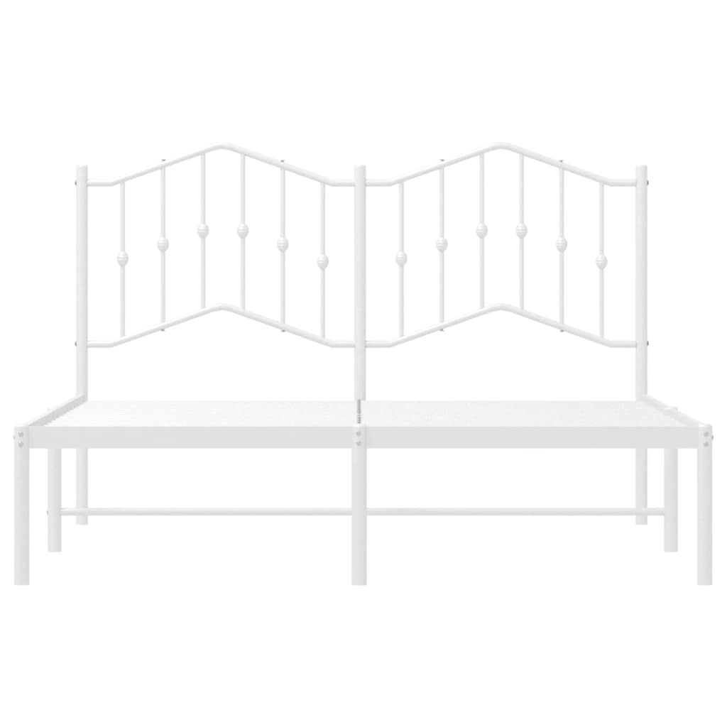 sengeramme med sengegavl 135x190 cm metal hvid