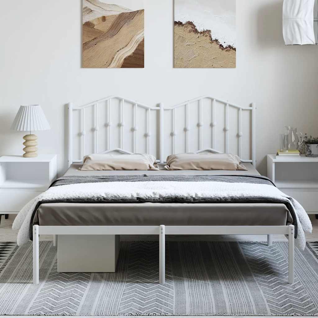 sengeramme med sengegavl 150x200 cm metal hvid