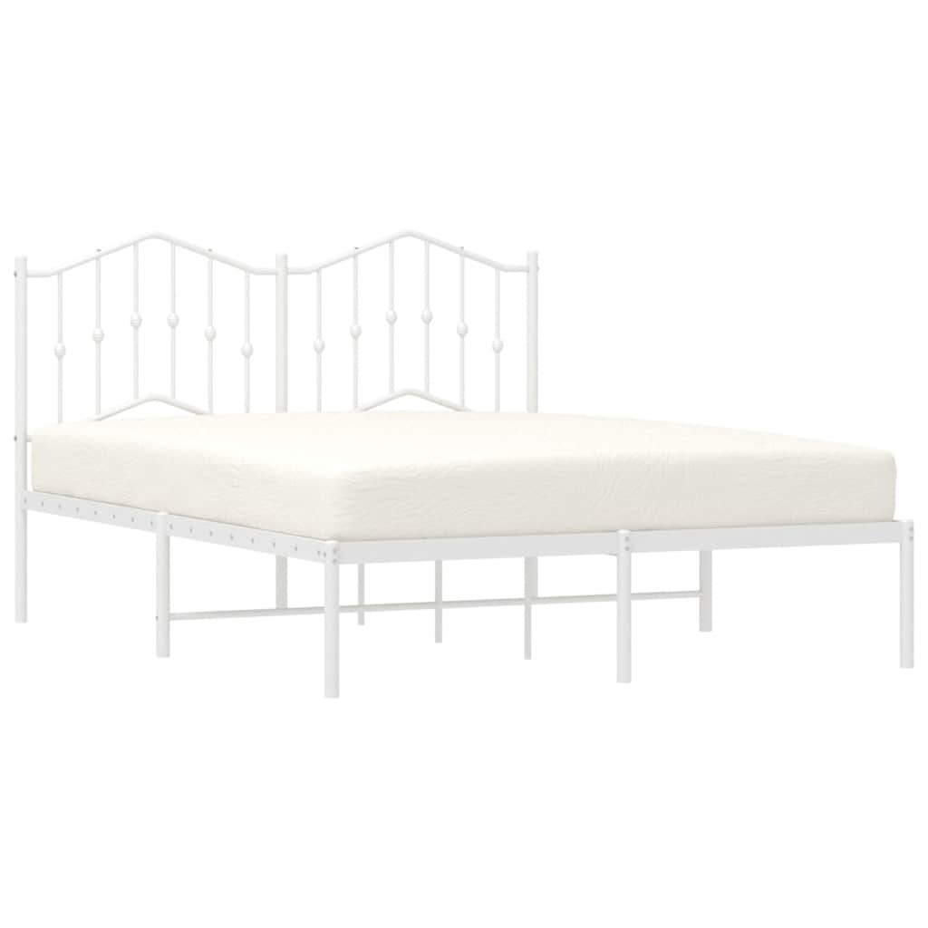 sengeramme med sengegavl 150x200 cm metal hvid