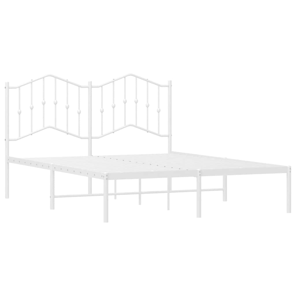 sengeramme med sengegavl 150x200 cm metal hvid