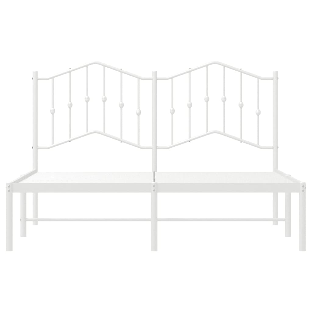 sengeramme med sengegavl 150x200 cm metal hvid