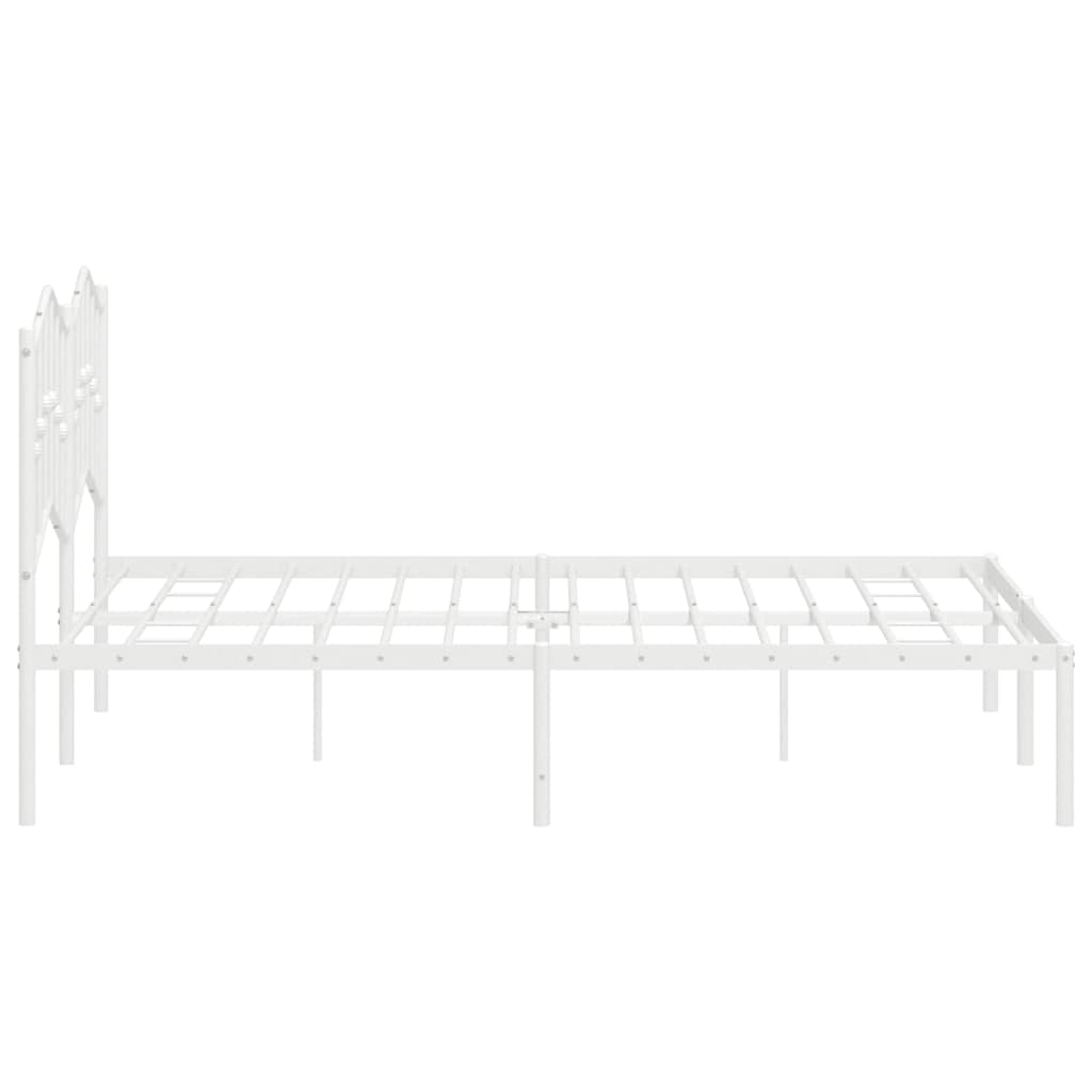 sengeramme med sengegavl 150x200 cm metal hvid