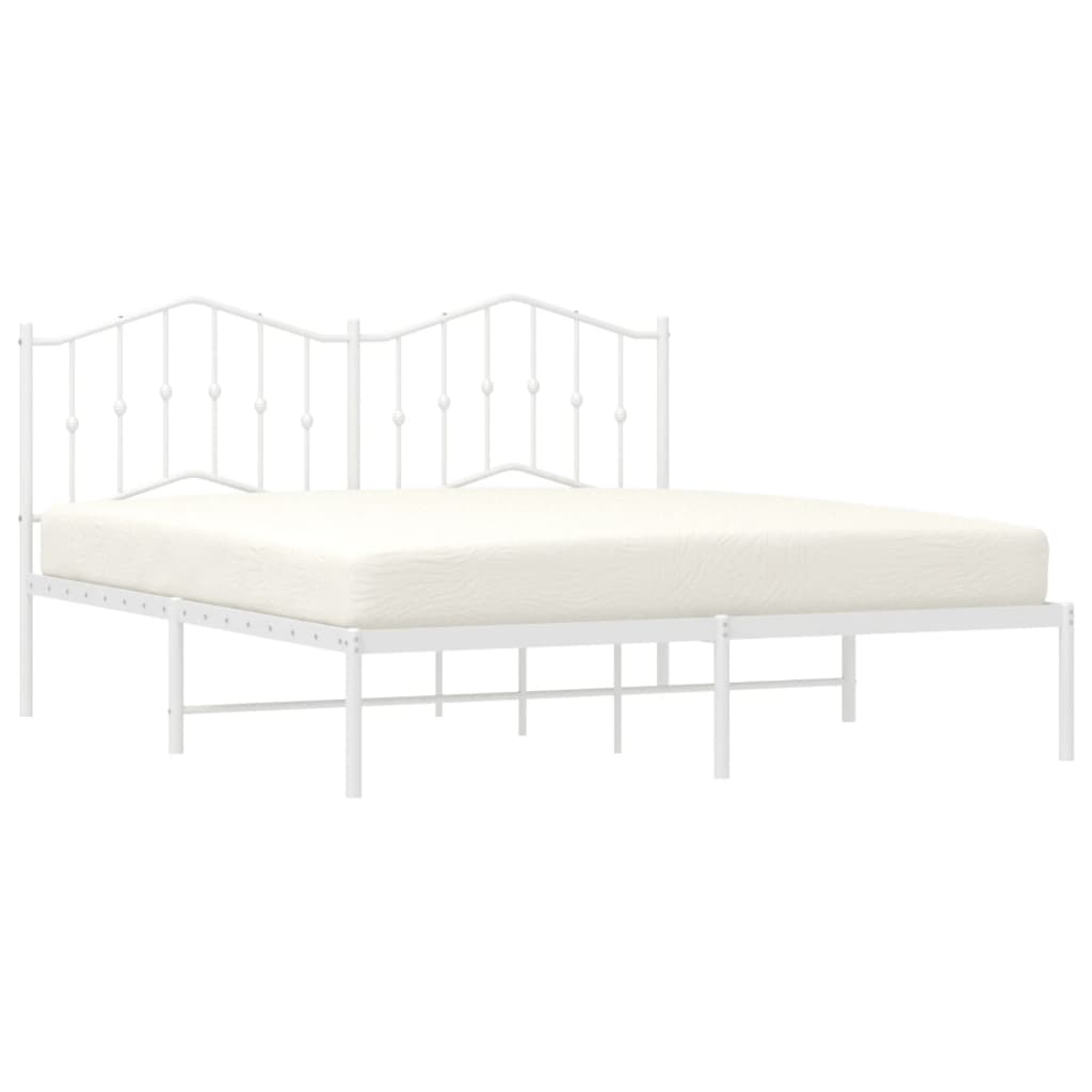 sengeramme med sengegavl 160x200 cm metal hvid