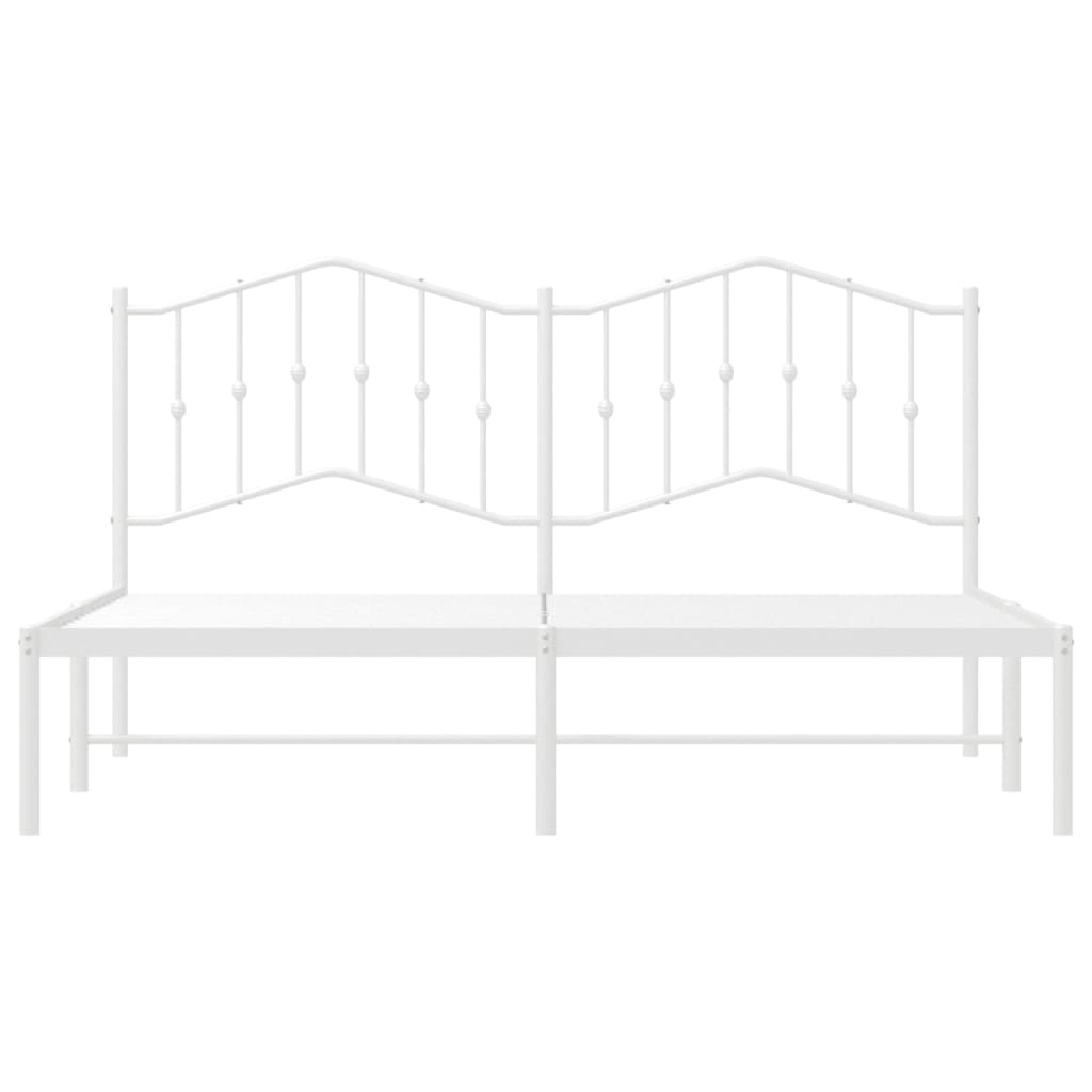 sengeramme med sengegavl 160x200 cm metal hvid