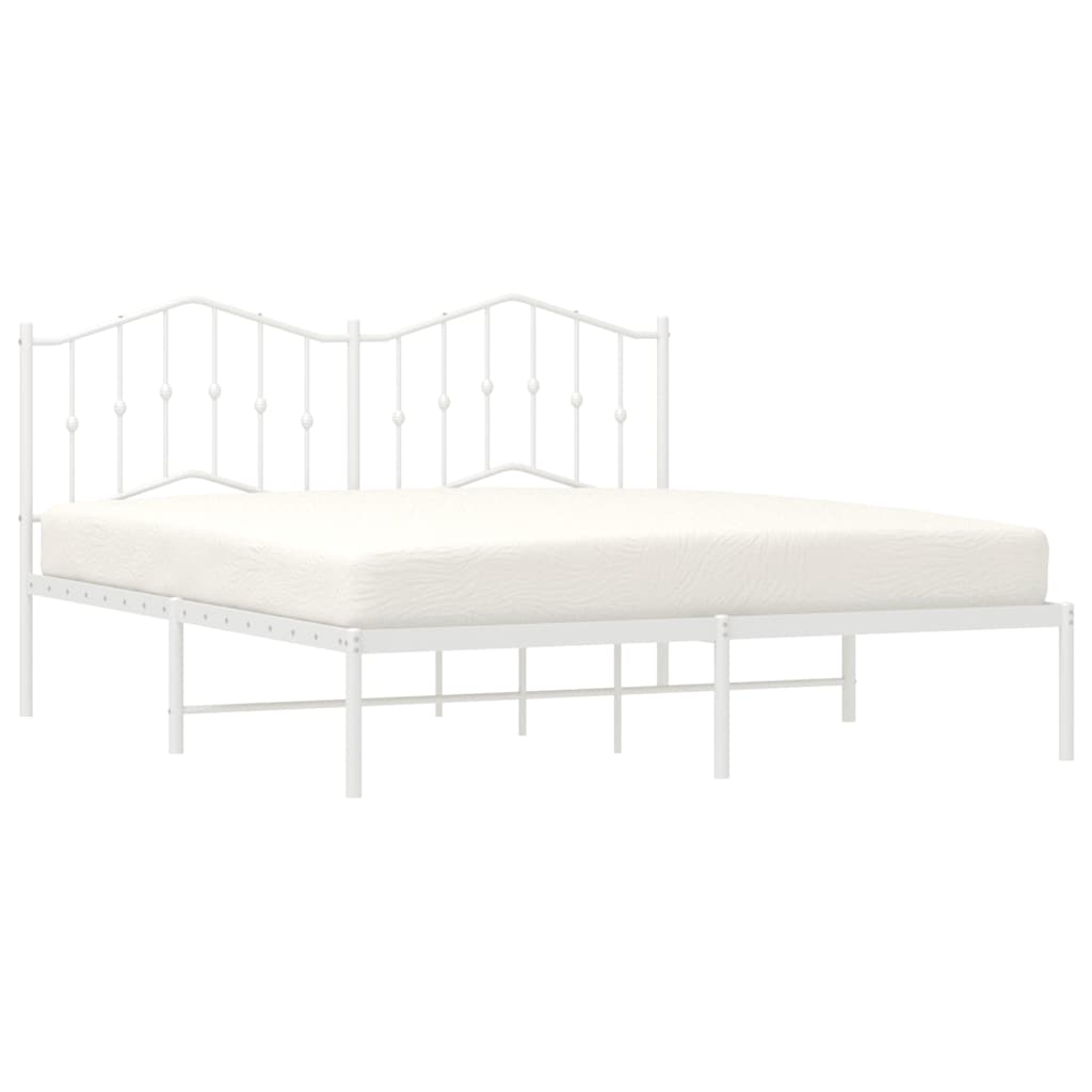 sengeramme med sengegavl 180x200 cm metal hvid