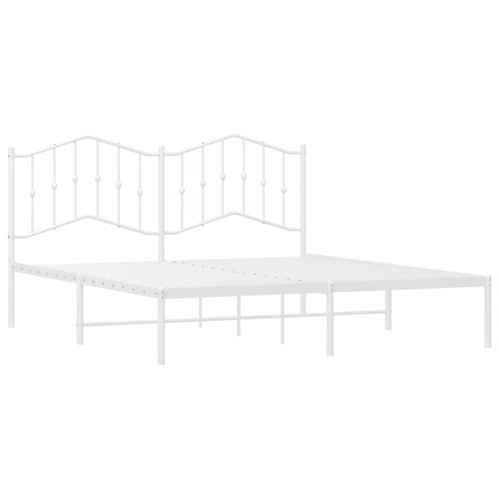 sengeramme med sengegavl 180x200 cm metal hvid