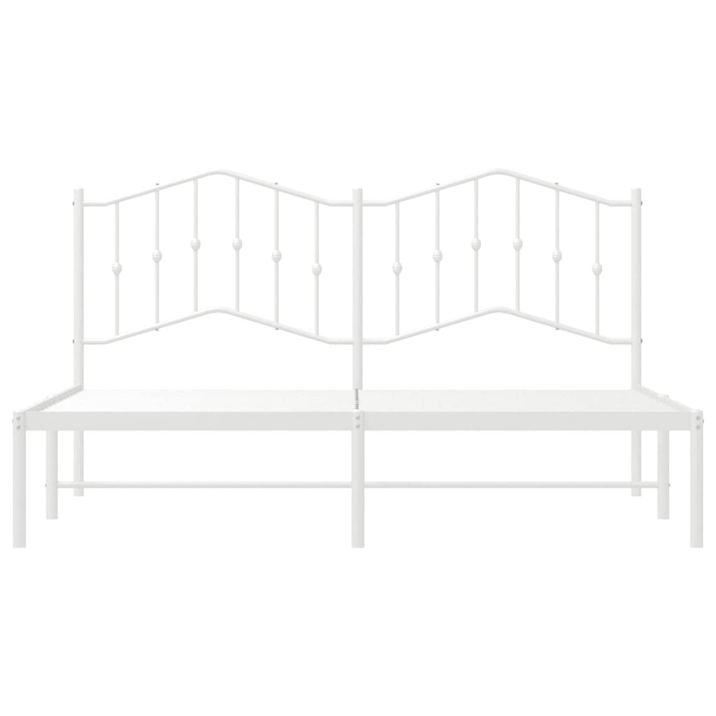 sengeramme med sengegavl 180x200 cm metal hvid