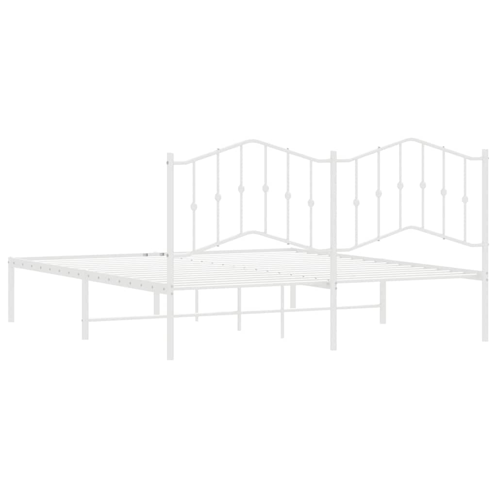 sengeramme med sengegavl 180x200 cm metal hvid