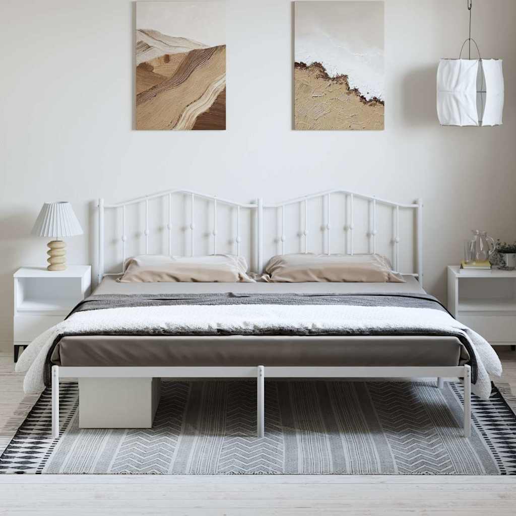 sengeramme med sengegavl 183x213 cm metal hvid