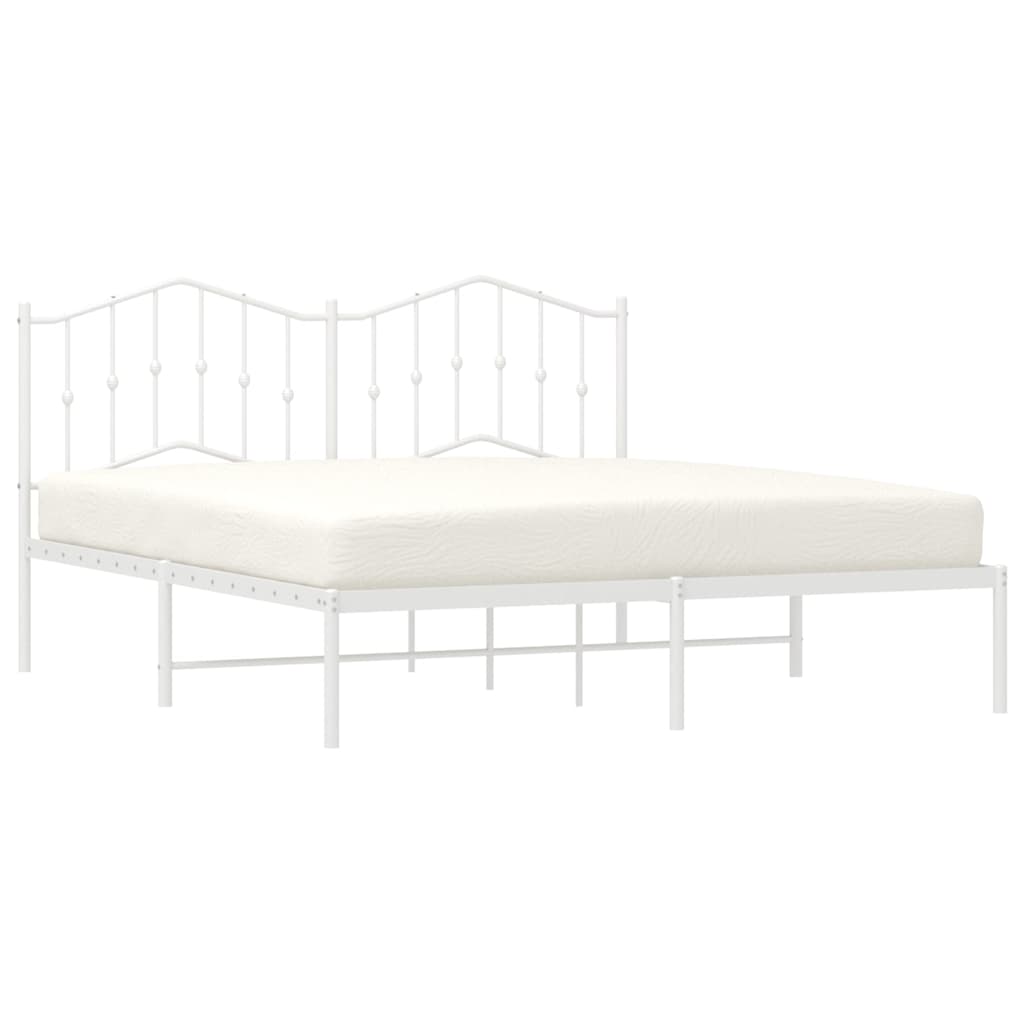 sengeramme med sengegavl 183x213 cm metal hvid