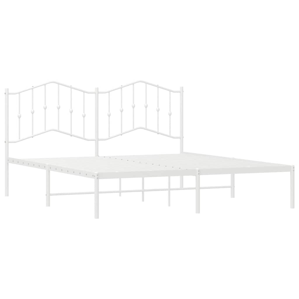 sengeramme med sengegavl 183x213 cm metal hvid