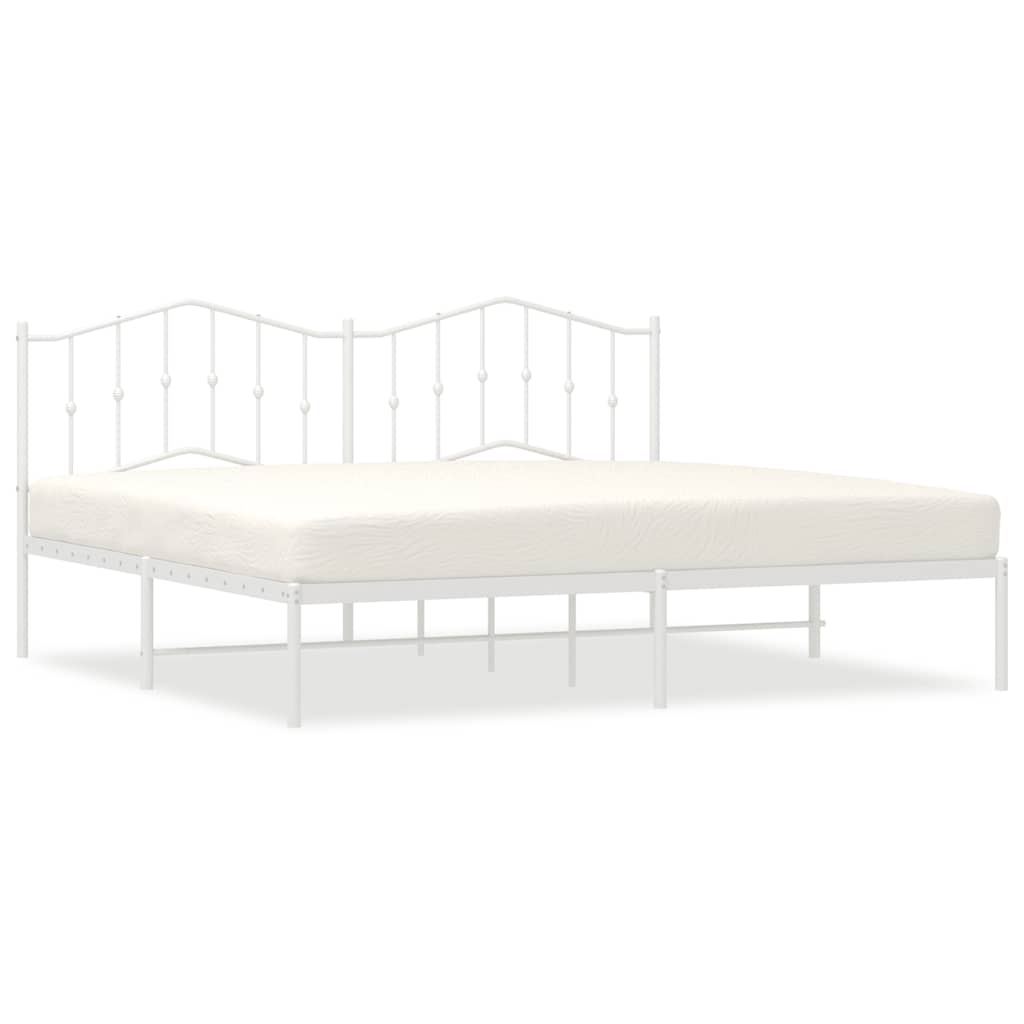 sengeramme med sengegavl 193x203 cm metal hvid