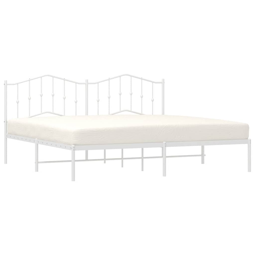 sengeramme med sengegavl 193x203 cm metal hvid