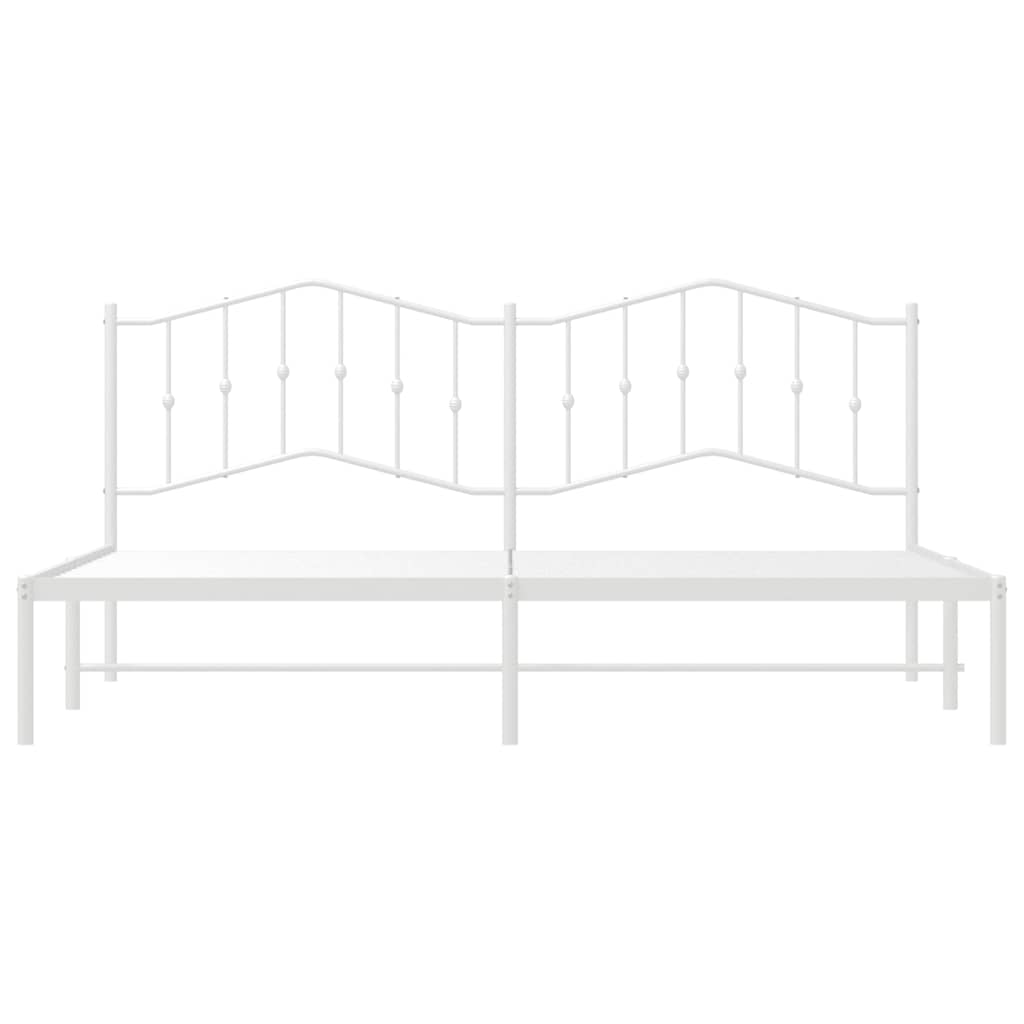 sengeramme med sengegavl 193x203 cm metal hvid