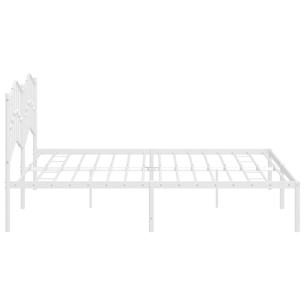 sengeramme med sengegavl 193x203 cm metal hvid