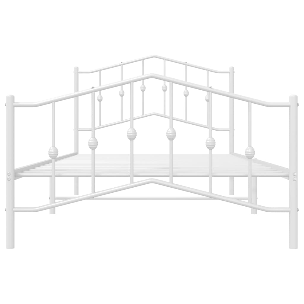 sengeramme med sengegavl og fodgærde 100x200 cm metal hvid