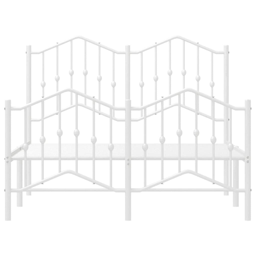 sengeramme med sengegavl og fodgærde 120x190 cm metal hvid