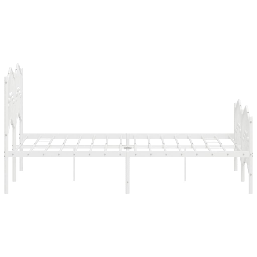 sengeramme med sengegavl og fodgærde 120x190 cm metal hvid