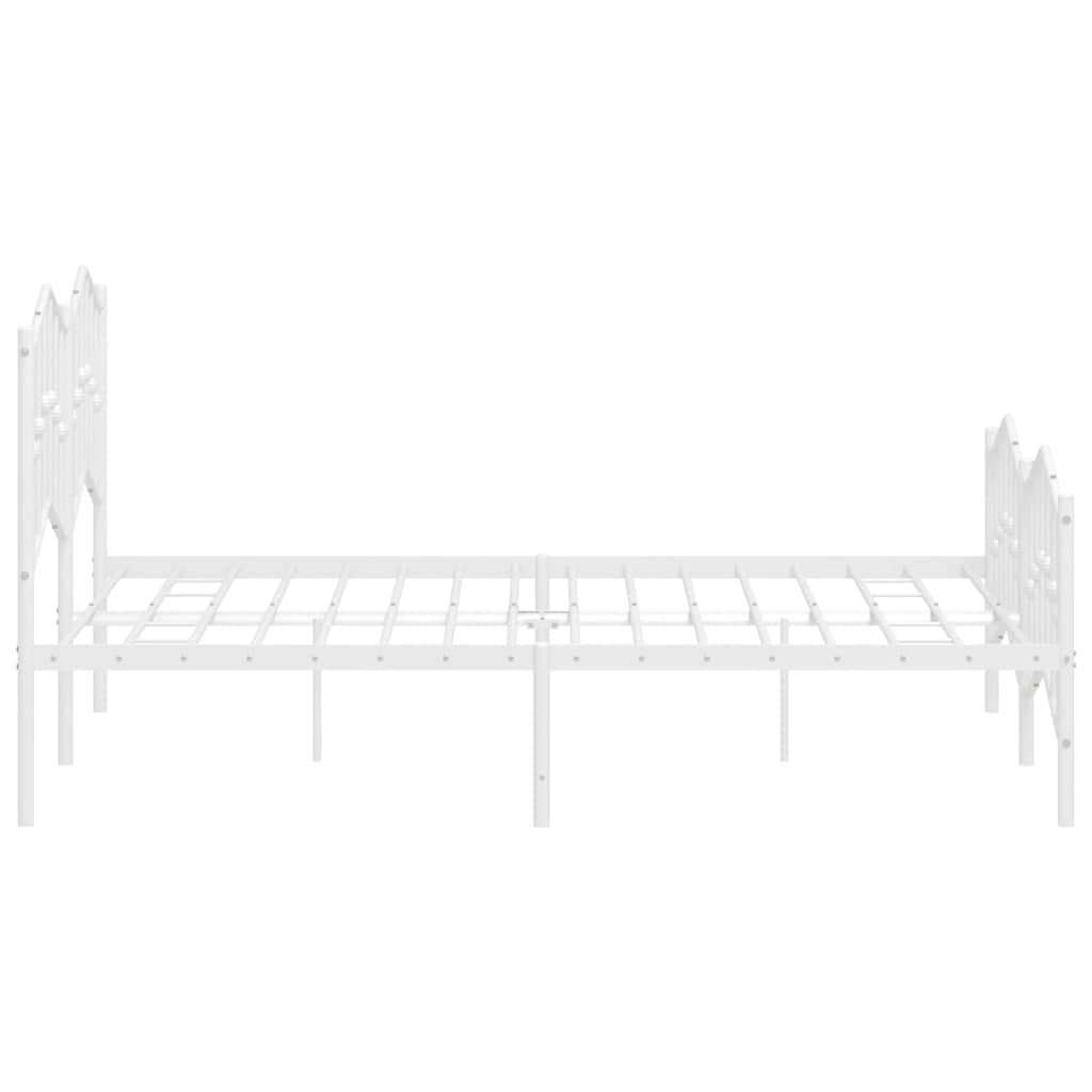sengeramme med sengegavl og fodgærde 135x190 cm metal hvid