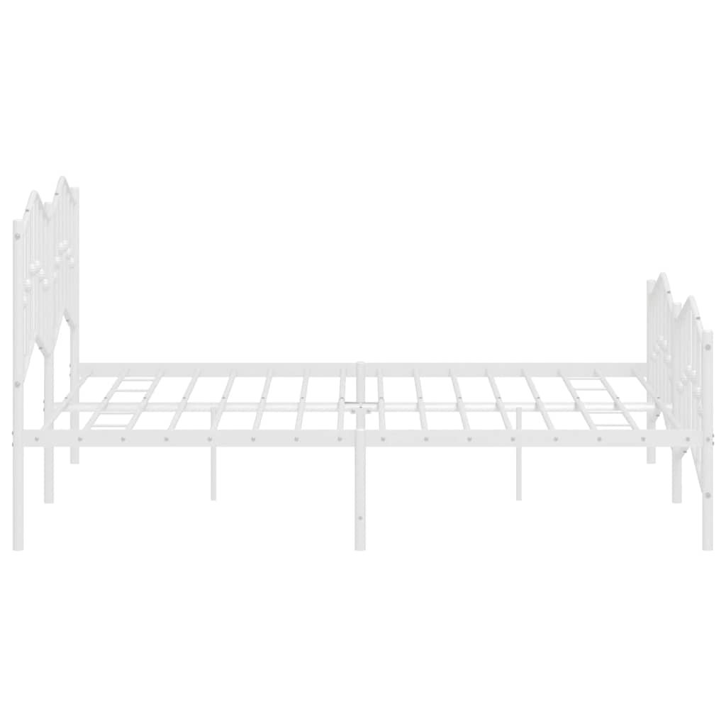 sengeramme med sengegavl og fodgærde 183x213 cm metal hvid