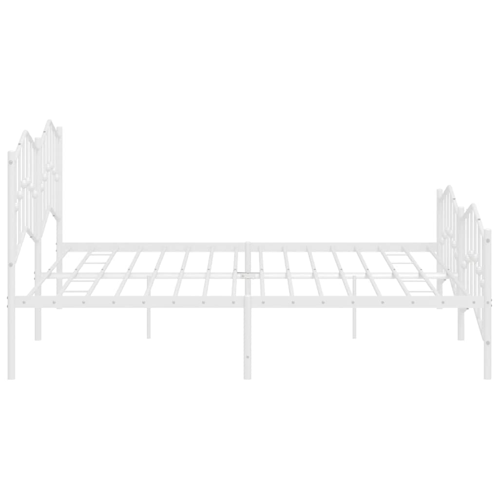 sengeramme med sengegavl og fodgærde 193x203 cm metal hvid