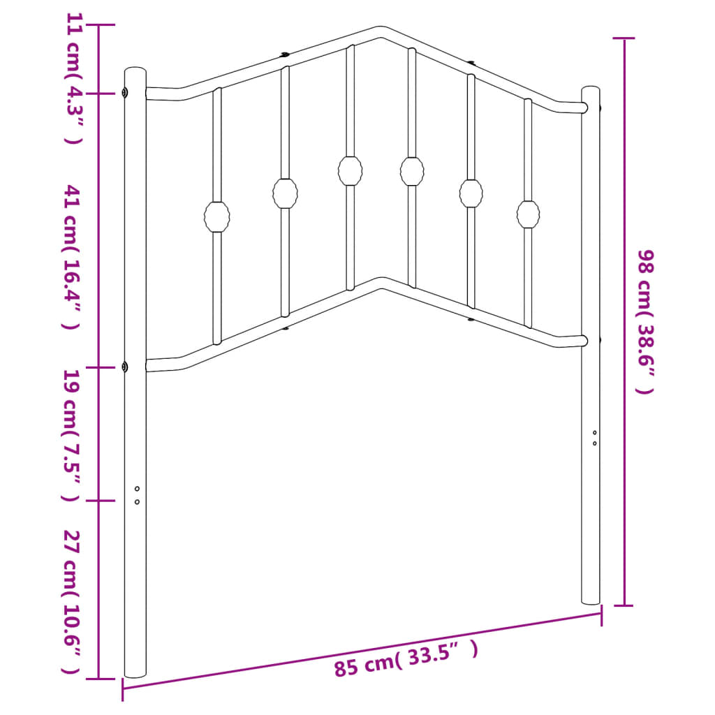 udskiftningsgavl 80 cm metal hvid