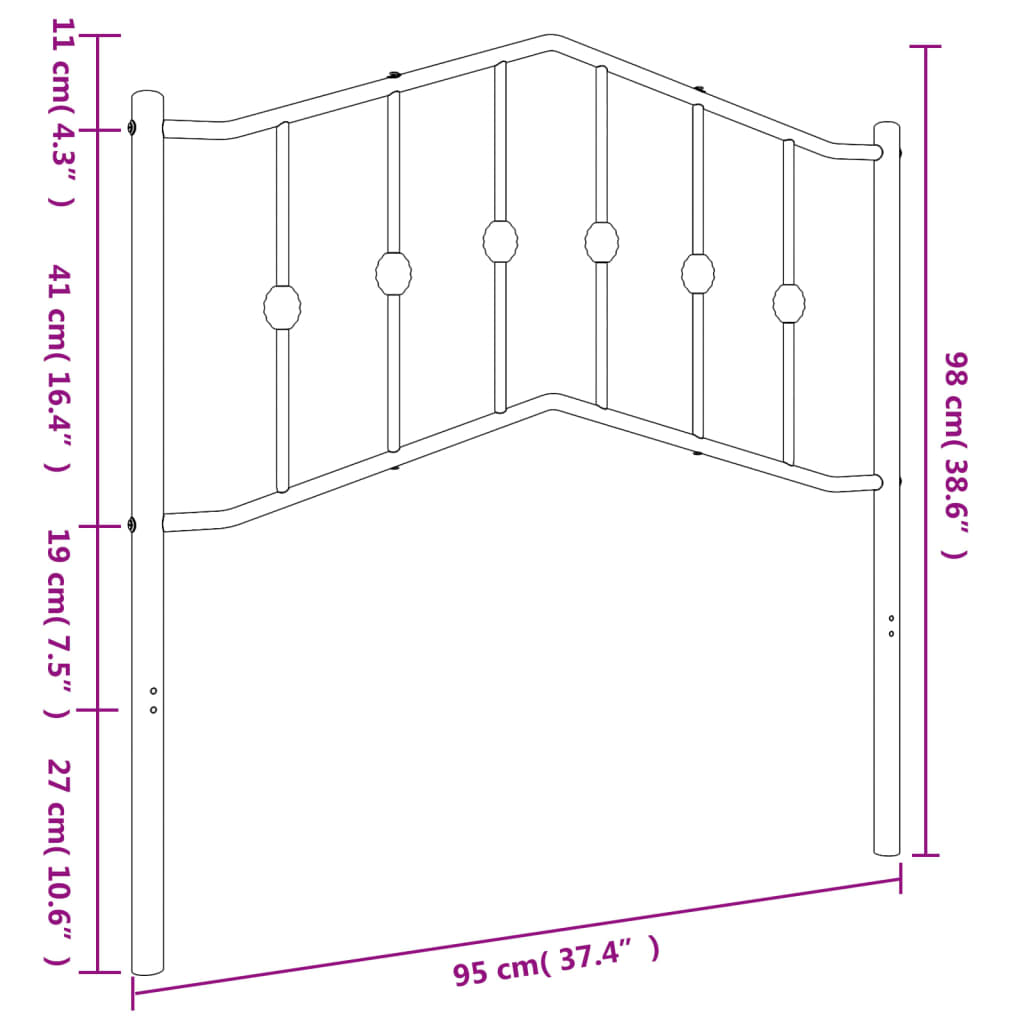 udskiftningsgavl 90 cm metal hvid