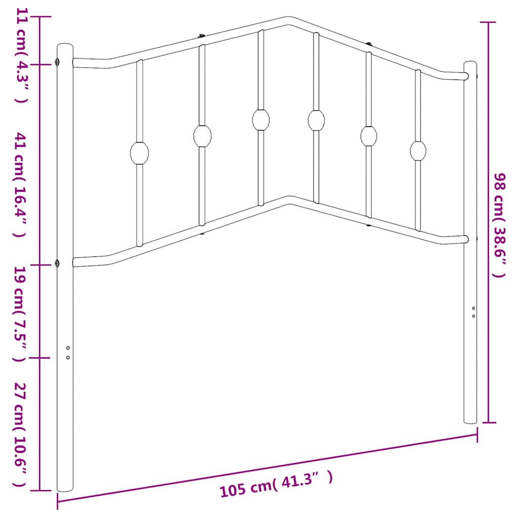 udskiftningsgavl 100 cm metal hvid