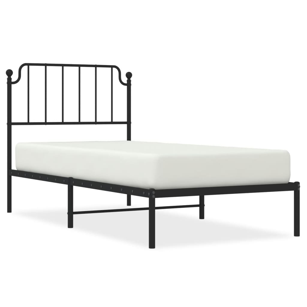 sengeramme med sengegavl 90x200 cm metal sort
