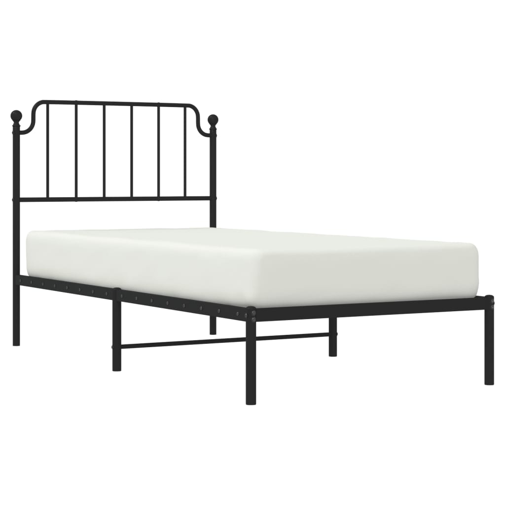 sengeramme med sengegavl 90x200 cm metal sort