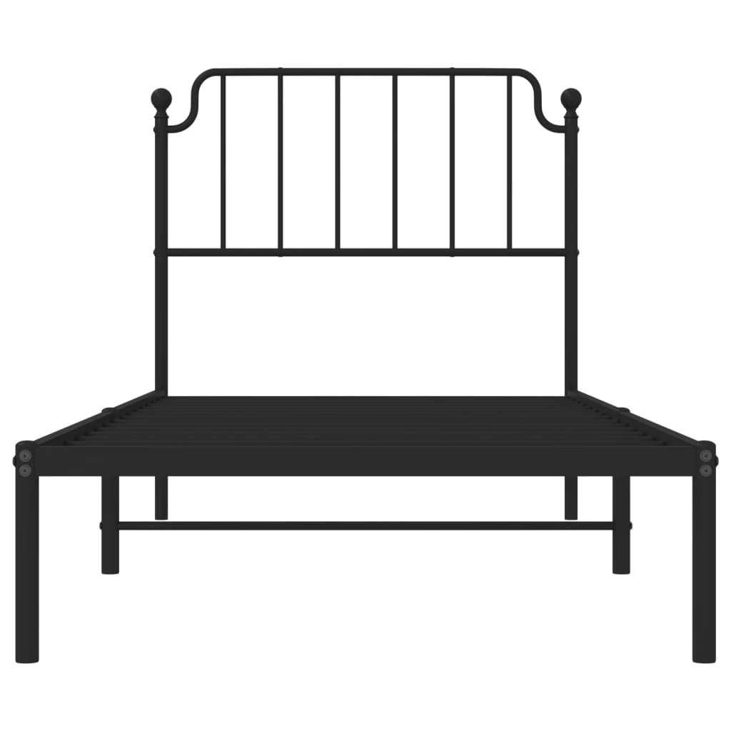 sengeramme med sengegavl 90x200 cm metal sort