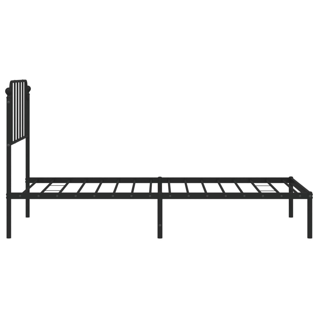 sengeramme med sengegavl 90x200 cm metal sort