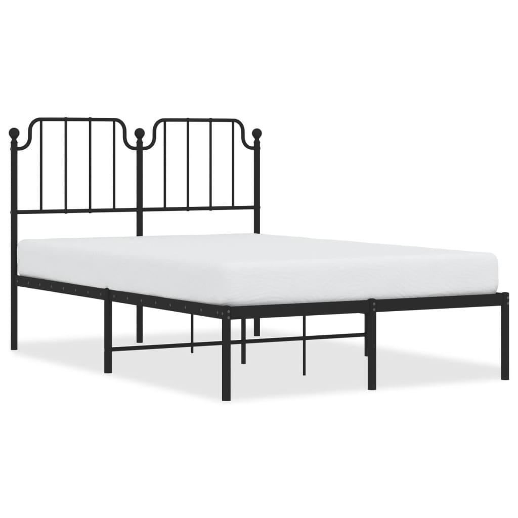 sengeramme med sengegavl 120x190 cm metal sort