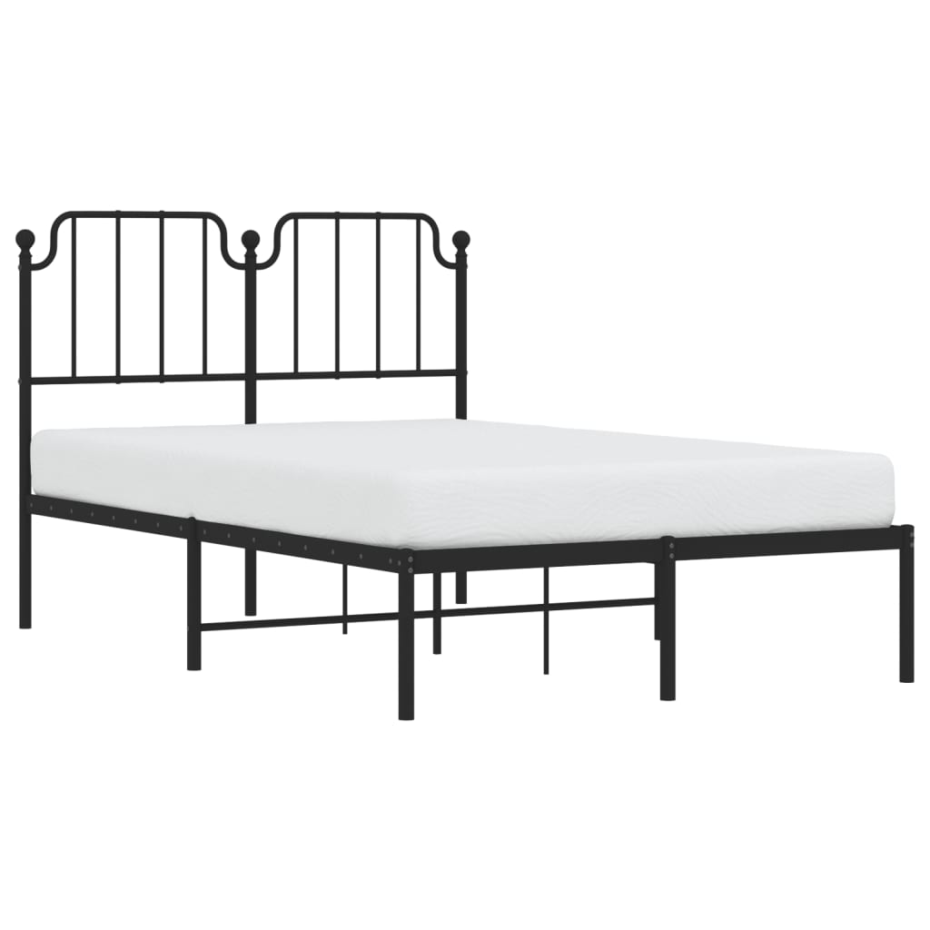 sengeramme med sengegavl 120x190 cm metal sort