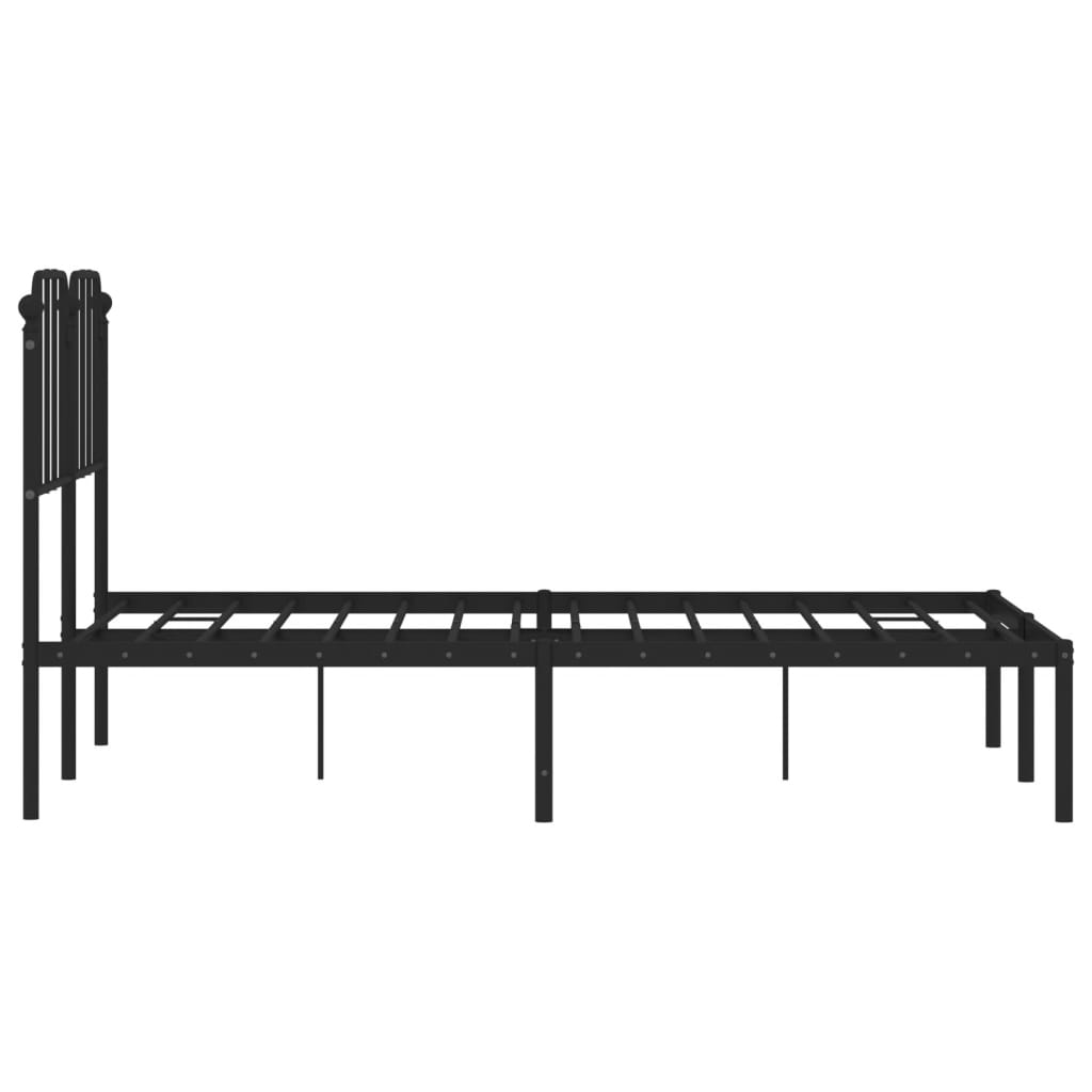 sengeramme med sengegavl 120x190 cm metal sort
