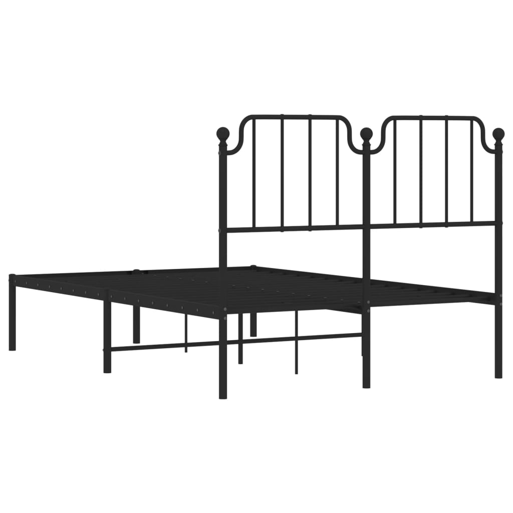 sengeramme med sengegavl 120x190 cm metal sort
