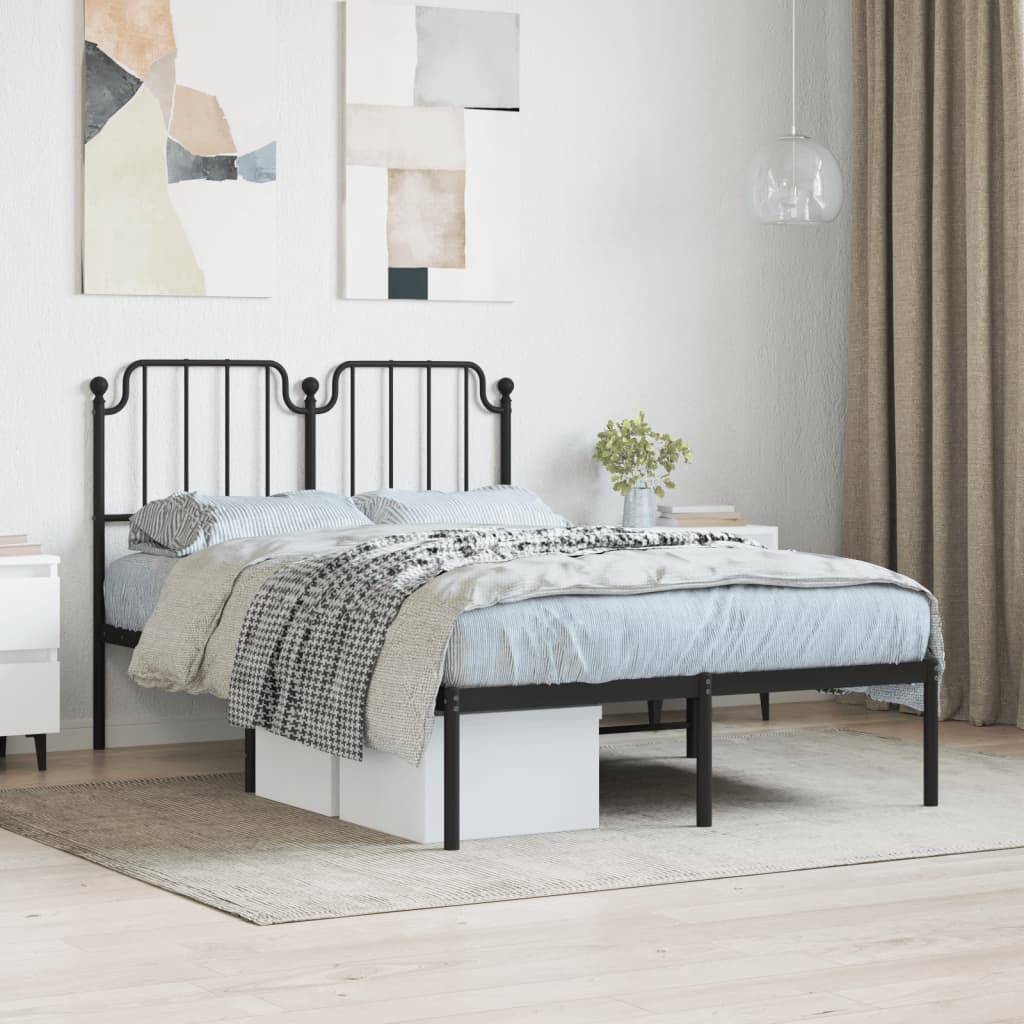 sengeramme med sengegavl 120x190 cm metal sort