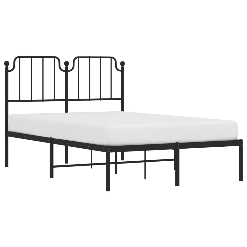 sengeramme med sengegavl 120x200 cm metal sort