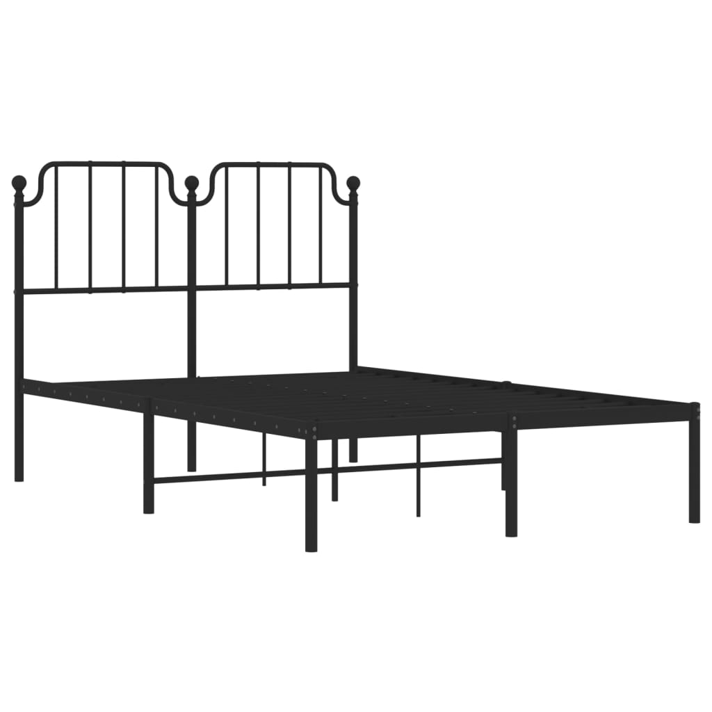 sengeramme med sengegavl 120x200 cm metal sort
