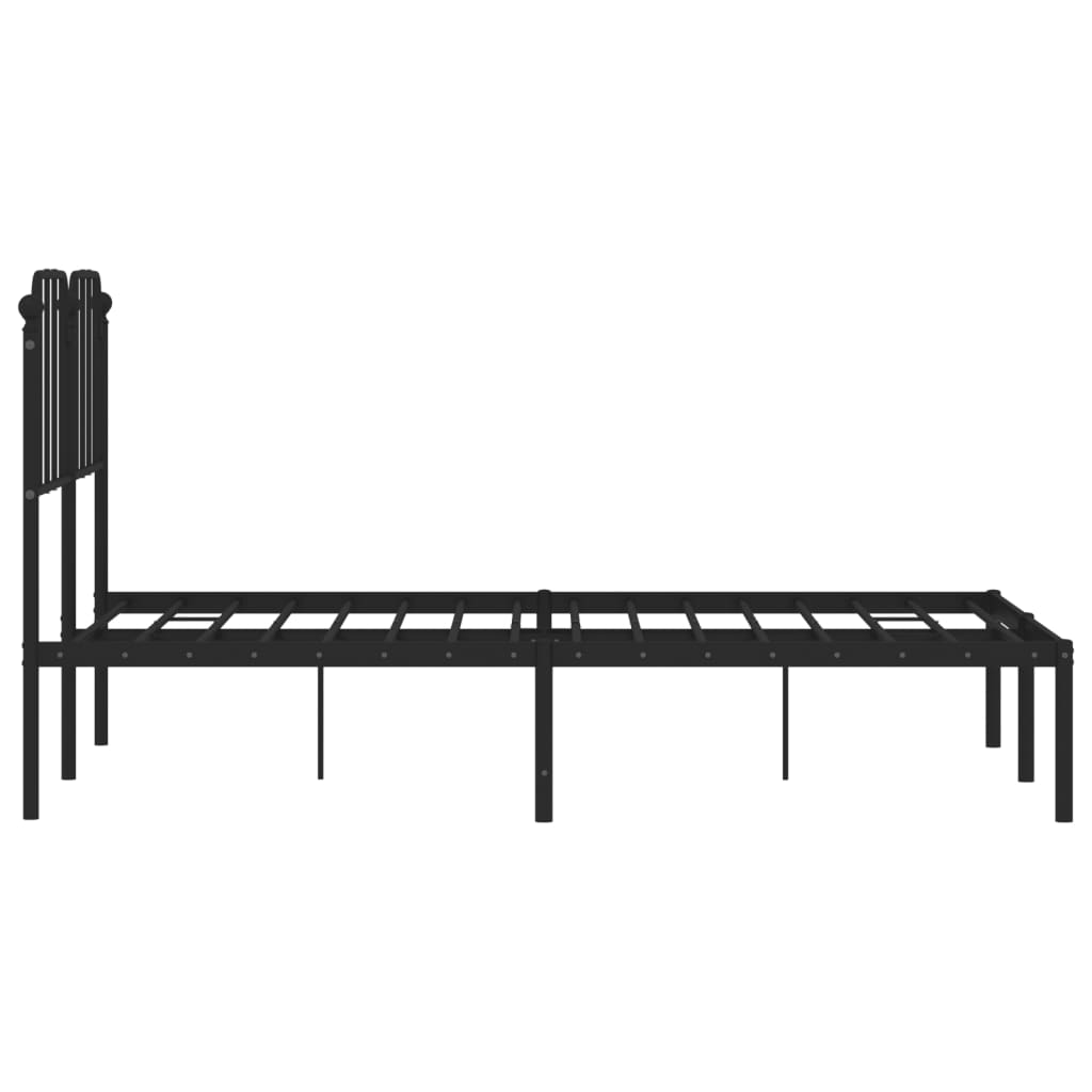sengeramme med sengegavl 120x200 cm metal sort