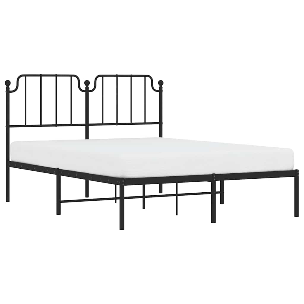 sengeramme med sengegavl 135x190 cm metal sort