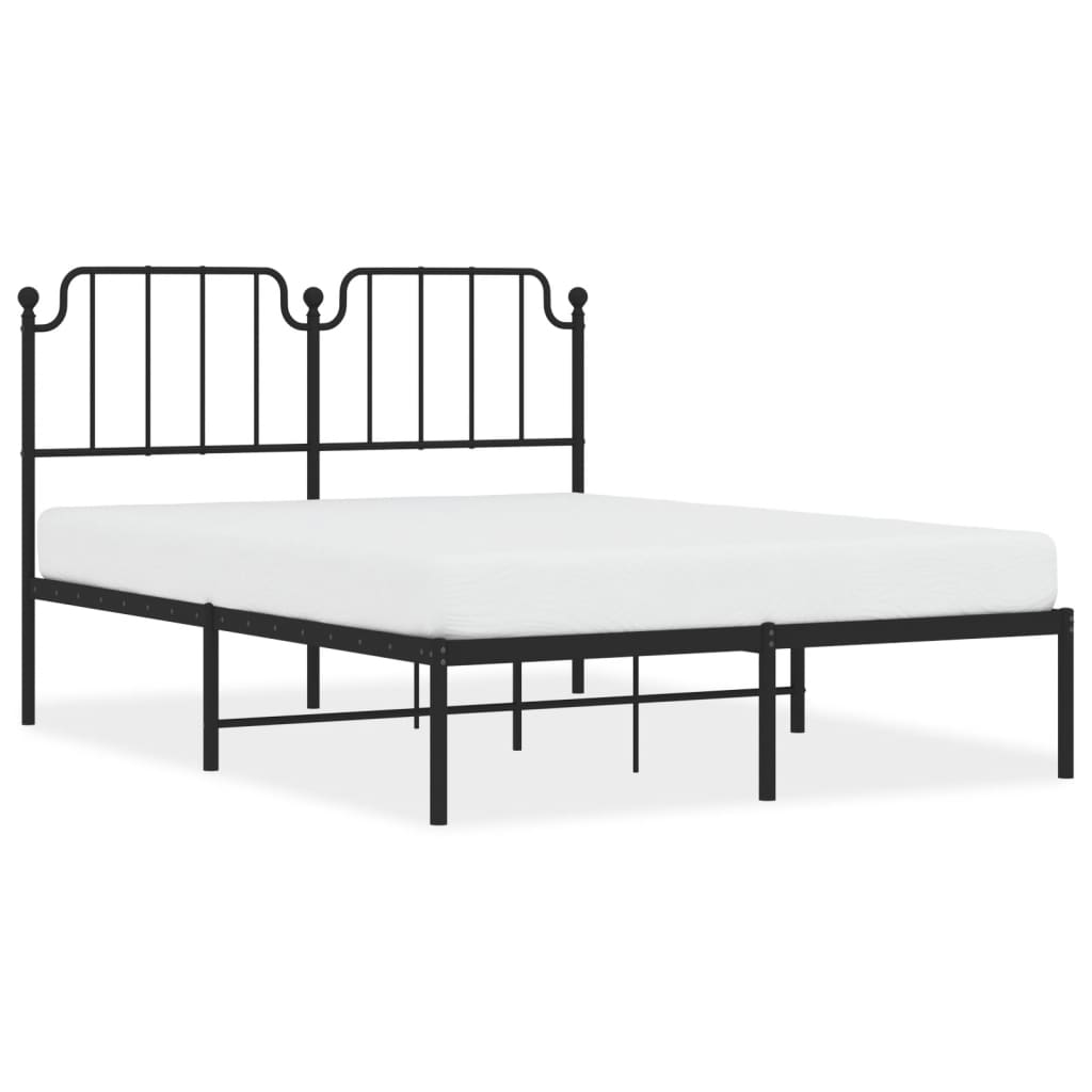 sengeramme med sengegavl 140x190 cm metal sort