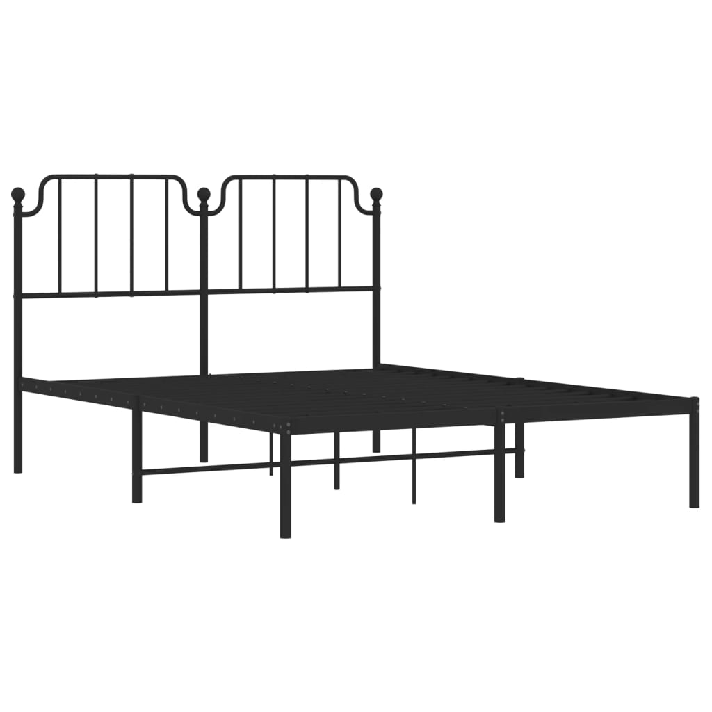 sengeramme med sengegavl 140x190 cm metal sort