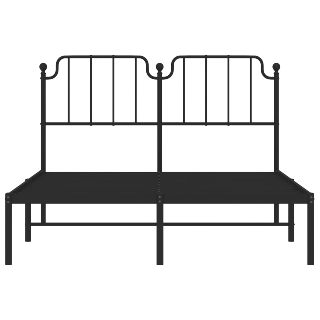 sengeramme med sengegavl 140x190 cm metal sort