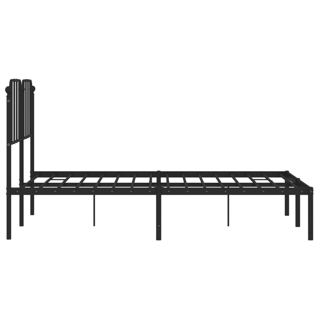sengeramme med sengegavl 140x190 cm metal sort