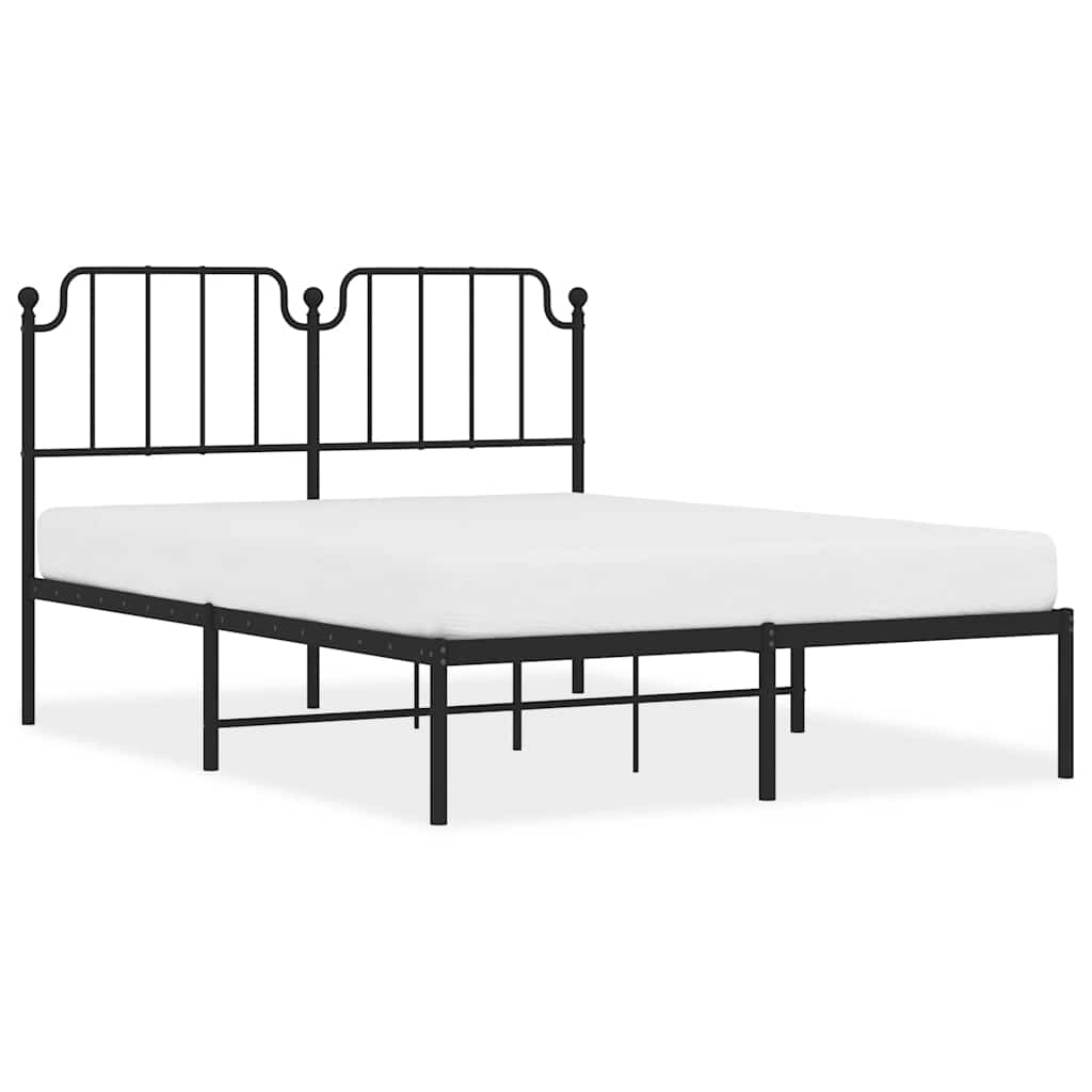 sengeramme med sengegavl 150x200 cm metal sort